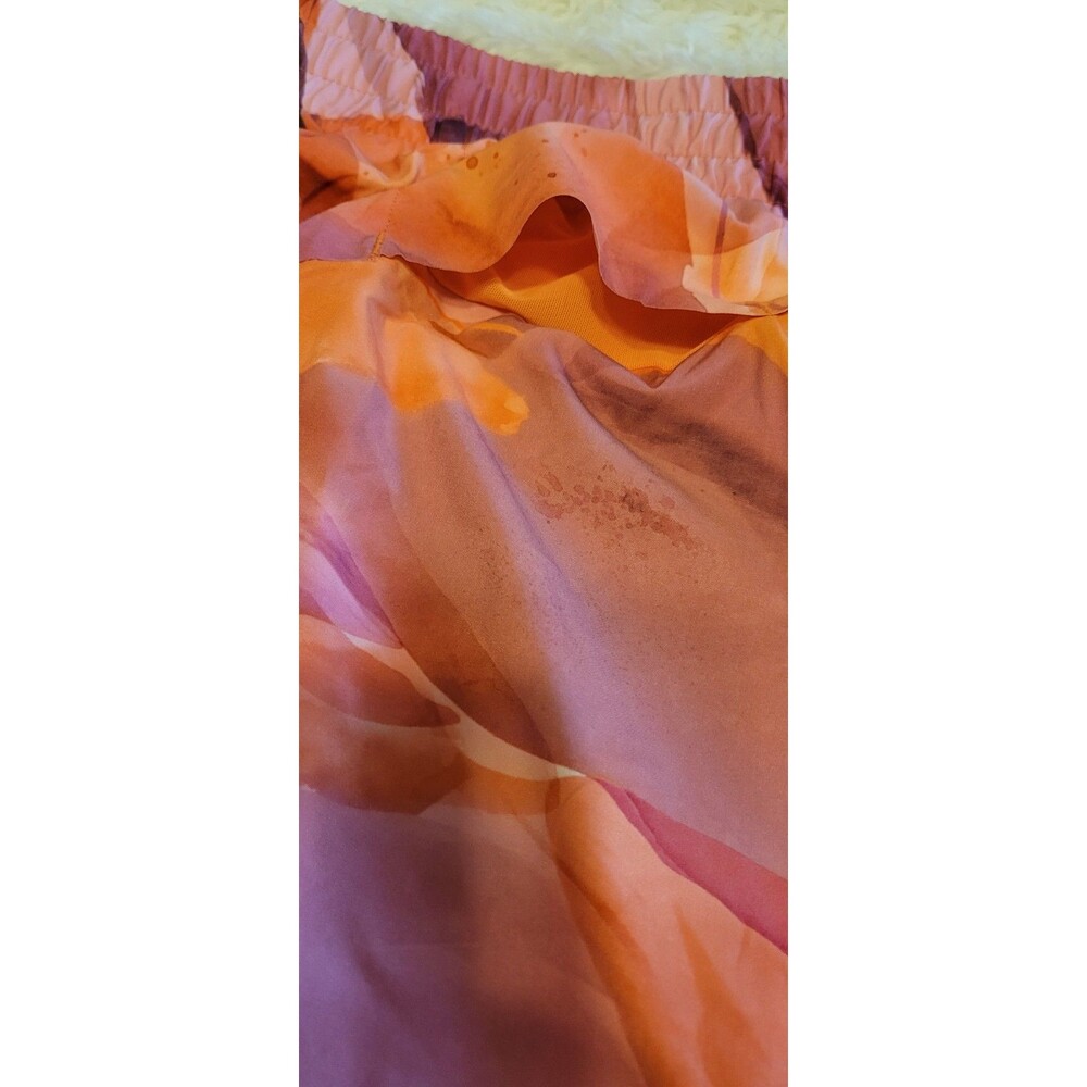 Athleta Sz 3X Printed Mesh Racer Run Shorts 4" NWT Orange & Pink Womens - Picture 6 of 15